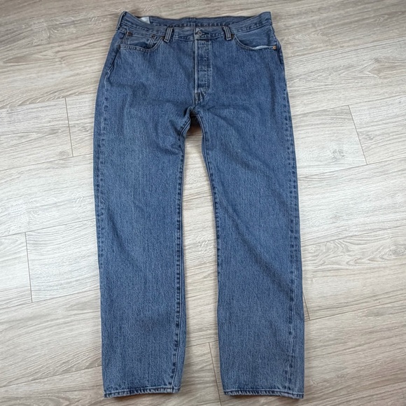 Levi's Other - Levi's 501 Mens Jeans Blue Button Fly Straight‎ Leg W38 L34 00501 0193